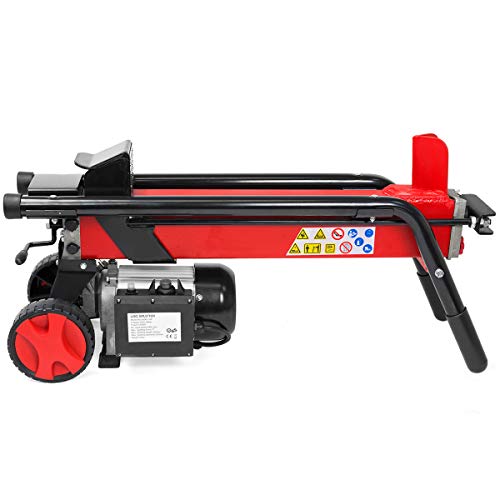 XtremepowerUS 7-Ton 15 Amp Electrical Log Splitter Wood Cutter Handle with Mobile Wheels