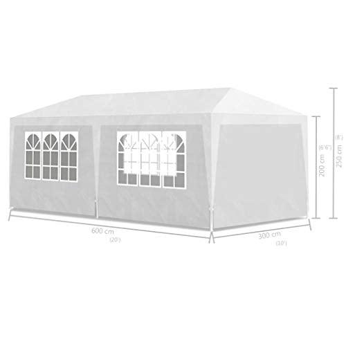 FAMIROSA Party Tent Garden Outdoor Gazebo Canopy Pop Up Sun Steel Frame Shade Heavy Duty Patio Party Wedding Tent BBQ Camping Shelter Waterproof Pavilion Cater Events 10