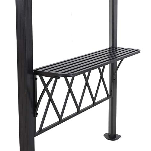 Outsunny 2-Tier 8.3 ft Outdoor Patio BBQ Canopy Gazebo with 2 Separate Shelves for Serving & 6 Hooks for Utensils