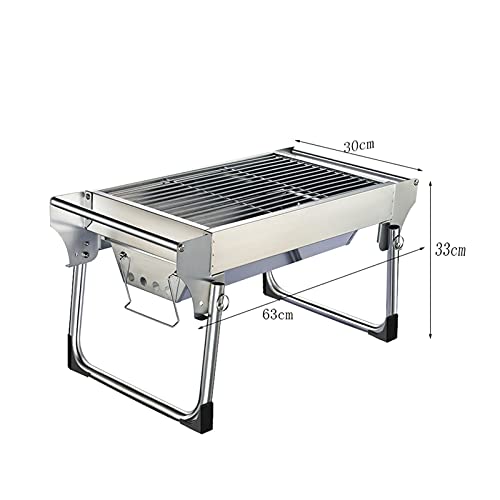 HYAN Barbecue Grill Barbecue Grill, Charcoal Grill Portable Folding BBQ Grill Barbecue Outdoor Stainless Steel Smoker BBQ for Picnic Garden Terrace Camping Travel Barbecue Shelves