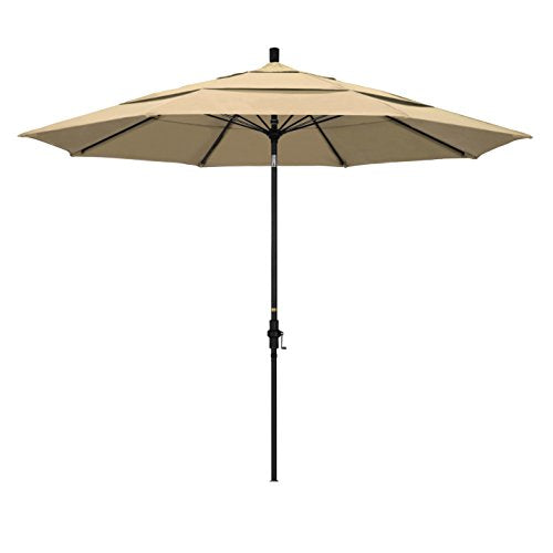 California Umbrella GSCUF118705-F22-DWV Patio Umbrella, Black Pole, Antique Beige