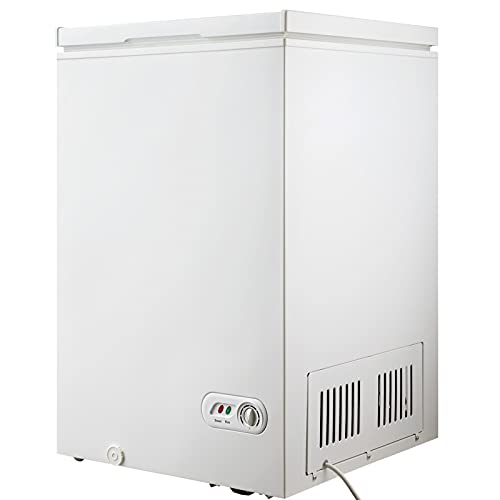 Upright Freezer 3.5 Cubic Feet Compact Freezer Table Top Mini Freezing Machine with Removable Storage Basket for Office Dorm or Apartment (3.5 cu.ft, 21.1'' x 20.8'' x 32.9'')