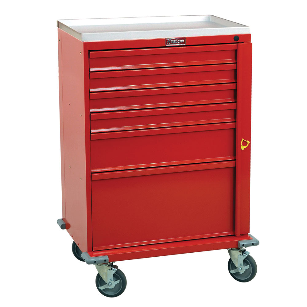 Harloff V-Series Line Emergency Crash Cart, 6 Drawers, Removable AMR Plastic Top