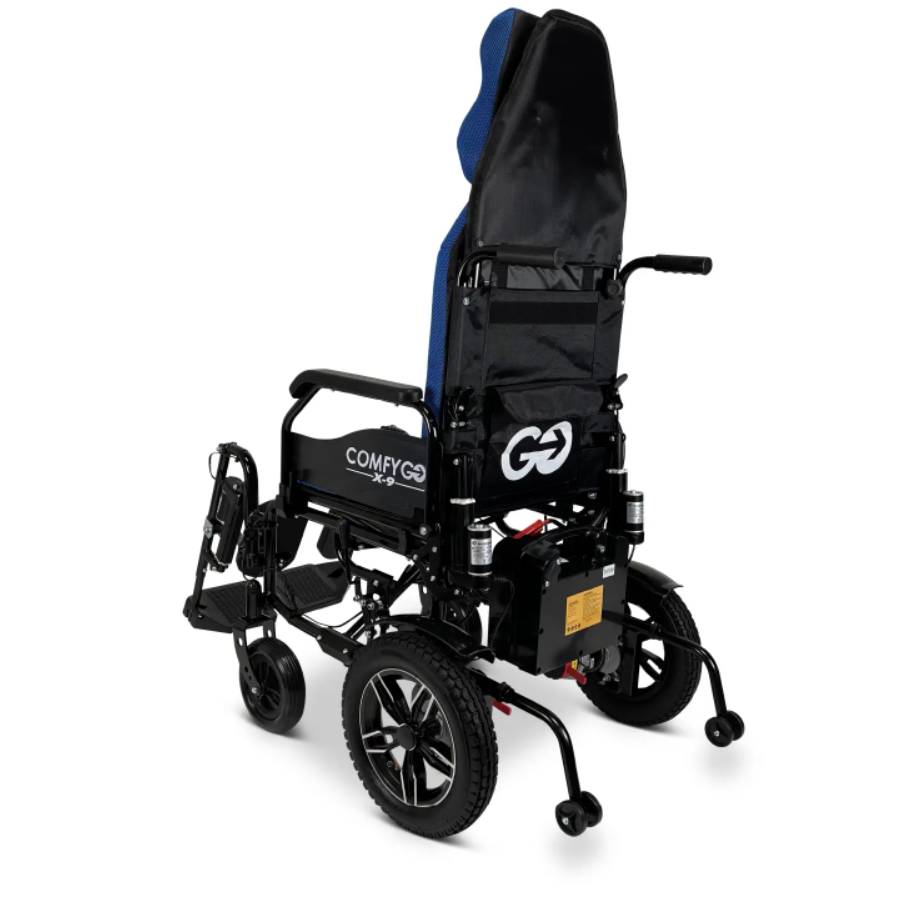 ComfyGO X-9 Max Electric Wheelchair with Automatic Recline 17 Mile Range New