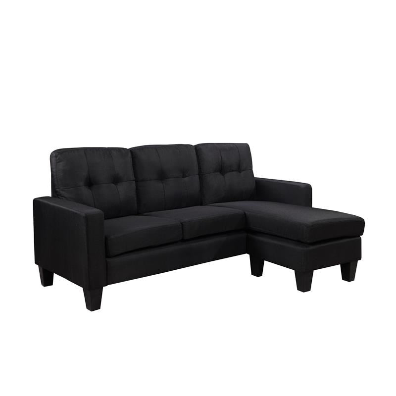 Iris Reversible Modern Sectional - Black
