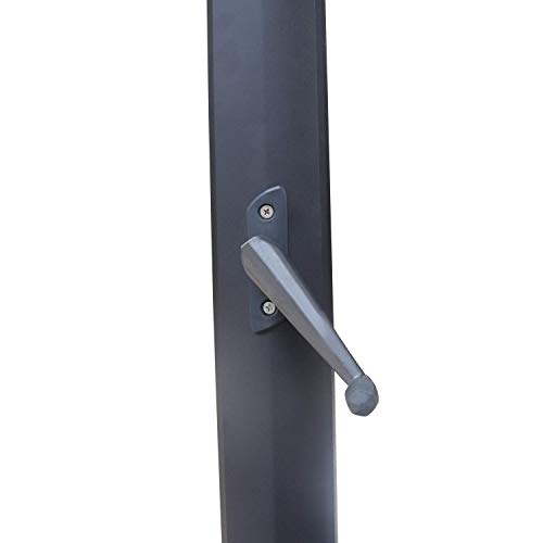 Cozy Patio Outdoor Umbrella, 10ft with Steel Base Stand and Cover – Solar LED Strip Lights, Adjustable Tilt Angle, Foot Pedal Rotation, 8 Ribs, Black