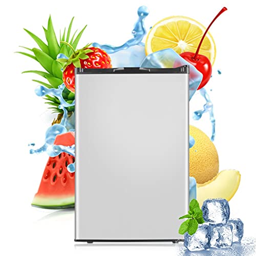 YZJC Upright Freezer, 3.0 Cubic Feet, Single Door Compact Mini Freezer with Reversible Stainless Steel Door, Adjustable Thermostat & Leveling Leg, Ideal for Home/Hotel/Apartment/Office(Silver)