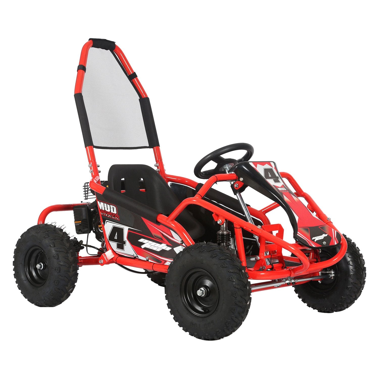 MotoTec Mud Monster Full Suspension Gas Powered 98cc Kids Go Kart