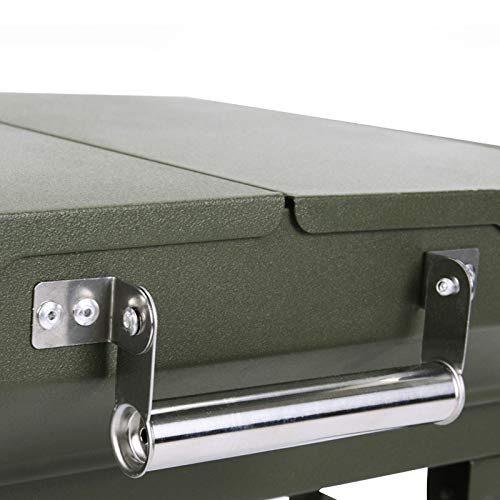 FQX Portable Outdoor BBQ Grill, Outdoor Camping Picnic Barbecue Stove, Folding Charcoal Grill for Picnic Garden Terrace (Color : Green, Size : 82x30x35)