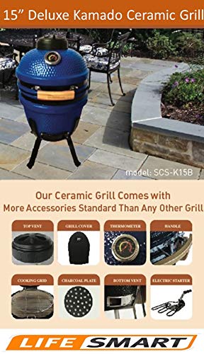 Lonestar Chef SCS-K15B Charcoal Kamado Grill, 15