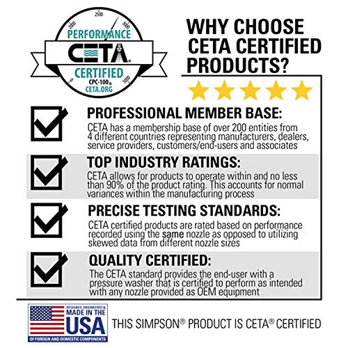 Simpson Cleaning CM61083 3400 PSI at 2.5 GPM Clean Machine Cold Water Residential Gas Pressure Washer, Natural