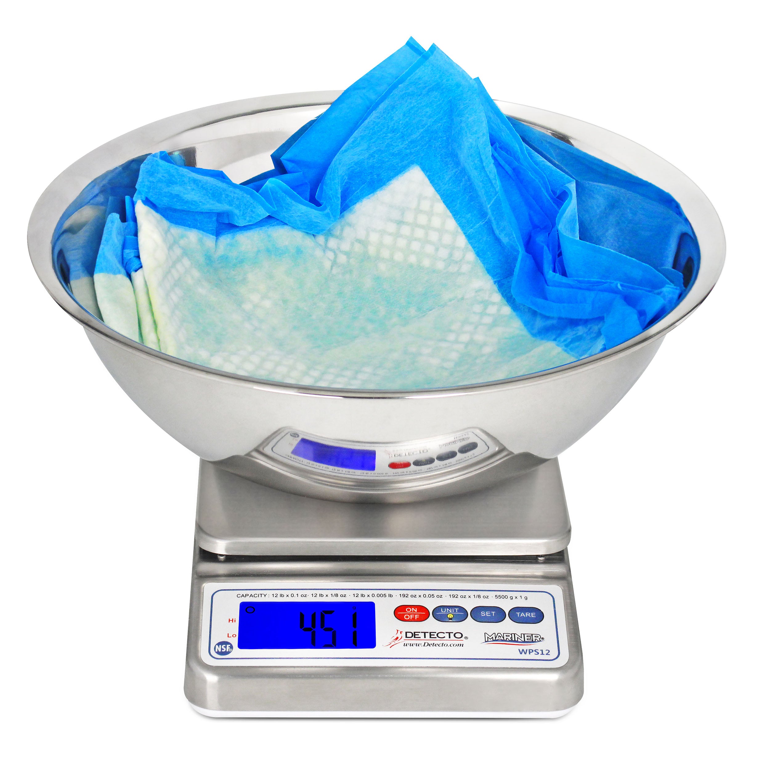 Detecto WPS12UT Digital Wet Diaper Scale with Utility Bowl