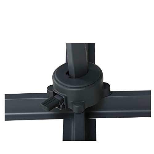 Outsunny 10' Offset Cantilever Patio Umbrella with LED Lights, Solar Panels, & UV-Fighting Polyester Canopy, Blue