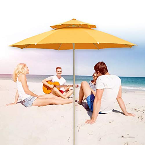 LSM Patio Umbrella 7ft Yellow Patio Umbrella, Outdoor Market Table Umbrellas Replacement Canopy with Tilt and Plastic Crank, Waterproof/Windproof/Anti-UV