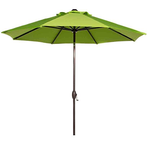 Abba Patio 10ft Patio Umbrella Market Outdoor Table Umbrella with Auto Tilt and Crank for Garden, Lawn, Deck, Backyard & Pool, 8 Sturdy Steel Ribs, Lime Green