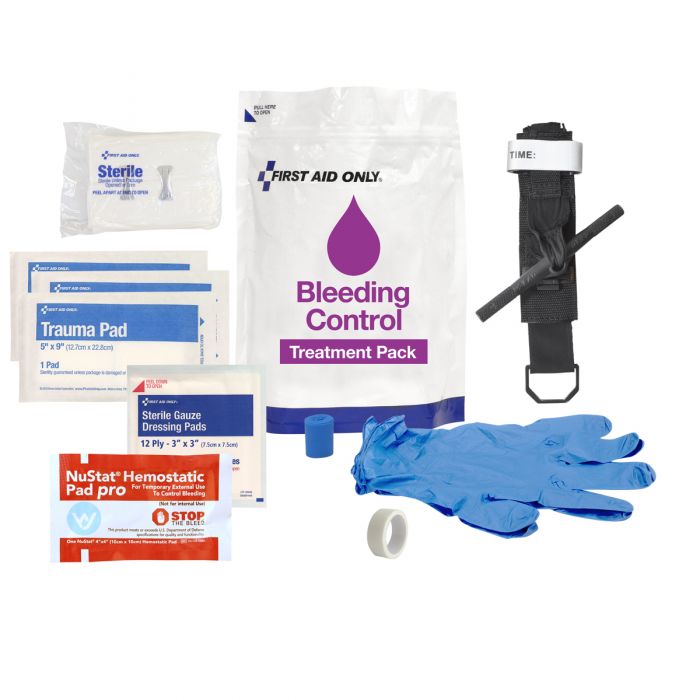 First Aid Only Bleeding Control Treatment Pack (Case of 3)