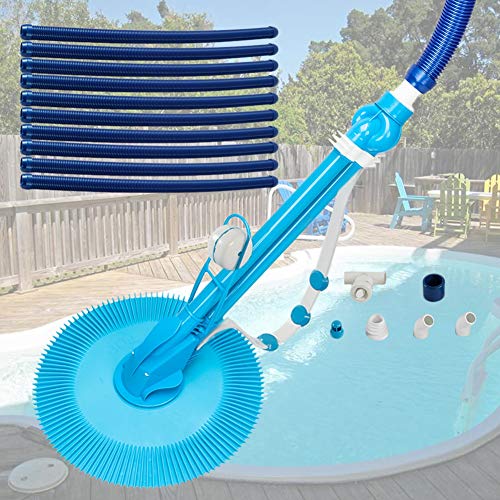 【𝐒𝐩𝐫𝐢𝐧𝐠 𝐒𝐚𝐥𝐞 𝐆𝐢𝐟𝐭】 Automatic Swimming Pool Cleaner, Auto Swimming Pool Cleaner with 10pcs Durable Hose Blue - Complete Set
