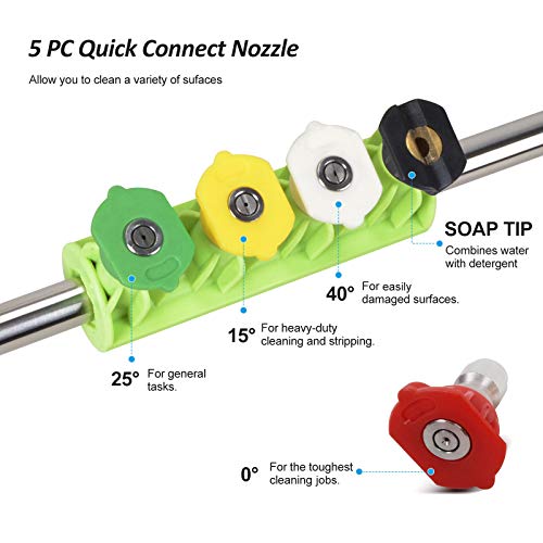PowRyte Elite Power Washer,Electric Pressure Washer with 5 Universal Spray Nozzles and Detergent Tank,Pressure Cleaner - 4200PSI 3.2GPM(Green)
