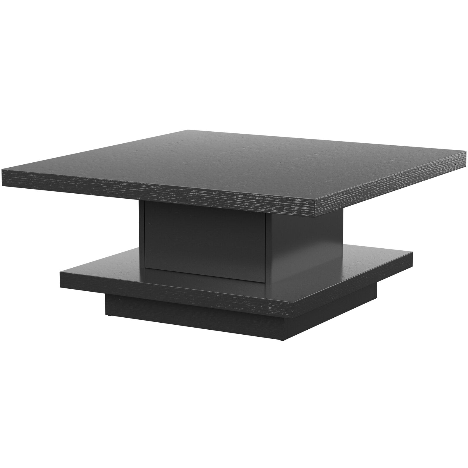 Stallard Pedestal Coffee Table with Storage Black