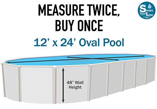 Smartline Mosaic Diamond 12-Foot-by-24-Foot Oval Pool Liner | UniBead Style | 48-Inch Wall Height | 25 Gauge Virgin Vinyl | Heavy-Duty Material | Designed for Steel Sided Above-Ground Swimming Pools