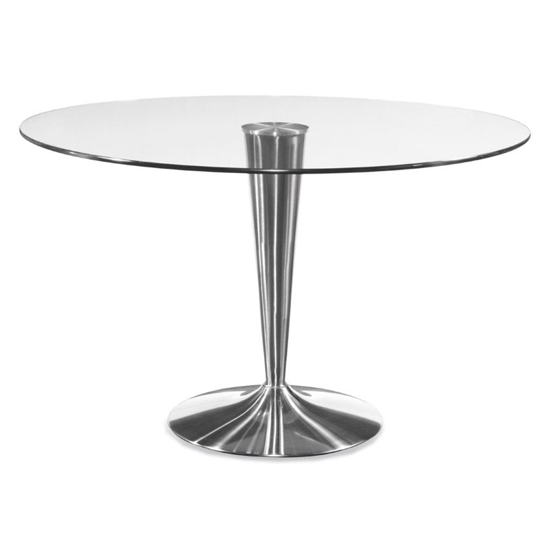 Bassett Mirror Concorde Aluminum Dining Table in Polished Chrome
