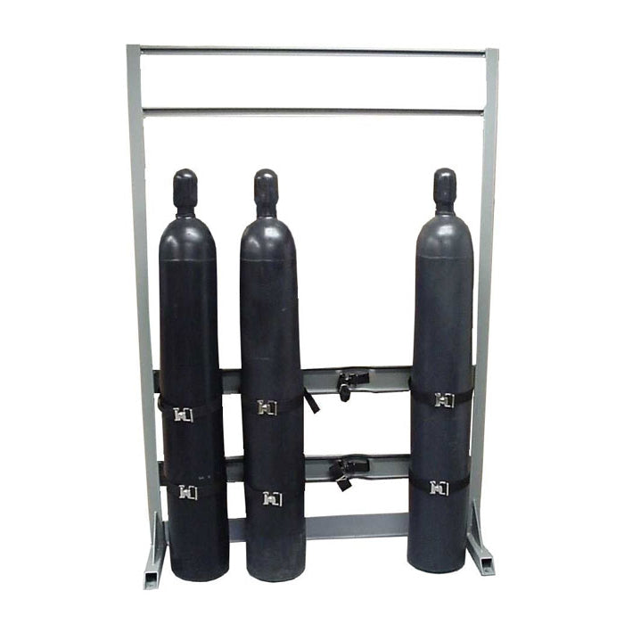 Justrite Gas Cylinder Process Stand, 4 Cylinder Capacity, In-Line, Steel
