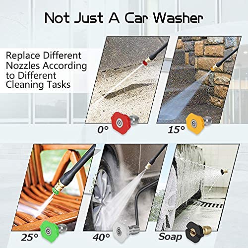 TEANDE 4200PSI Gas Pressure Washer, 209CC Gas Powered Pressure Washer, 3GPM Power Washer with 5 Adjustable Nozzles, Dual soap Tank (Black)