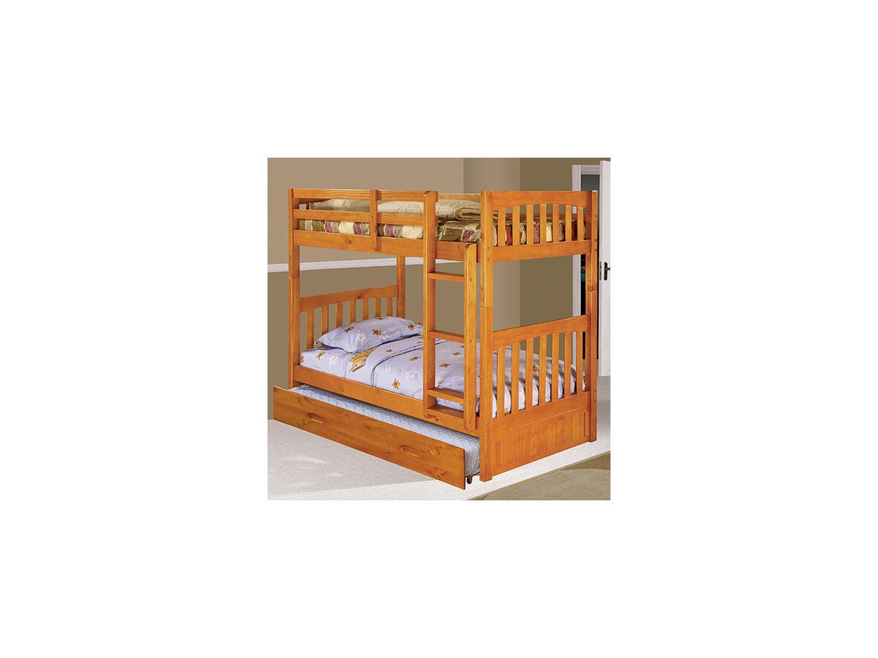 Discovery World Furniture Honey Bunk Bed Twin/Twin Mission with Twin Trundle