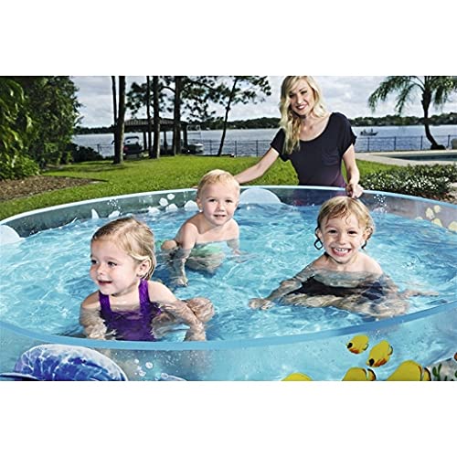 Inflatable Swimming Pool Folding Hard Plastic Pool Home Outdoor Swimming Pool Children’s Paddling Pool Convenient Storage (Color : Blue, Size : 24745cm)