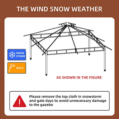 DikaSun Gazebos for Patios Dulal Roof Gazebo with Mosquito Netting Curtains, Outdoor Gazebo Canopy Shelter Tent with 100 Square Feet of Shade (Beige)