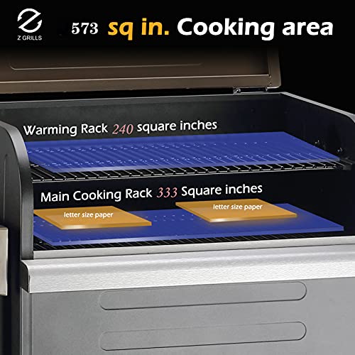 Z GRILLS ZPG-600D 2021 New Model Wood Pellet Grill & Smoker 8 in 1 BBQ Grill Auto Temperature Control, 573 sq.in. ,Cooking Capacity, Bronze