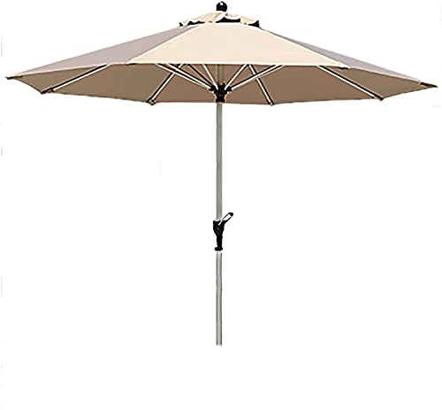 Patio Umbrella Garden Patio Parasol Family Porch Picnics Deck Courtyard Beach Camping Barbecue Bar Table Umbrella GCSQF210525(Color:Beige;Size:2.45X2.7M)