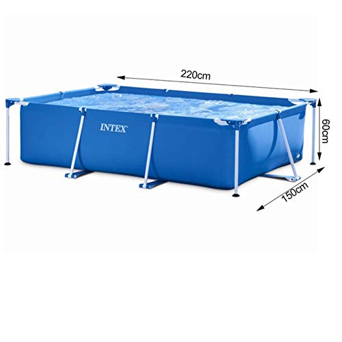 Princess Metal Frame Steel Tube Rectangular Square Swimming Pool Set Pipe Rack Pond Large Bracket Above Ground Filter Summer Play Pool,220cm Pool
