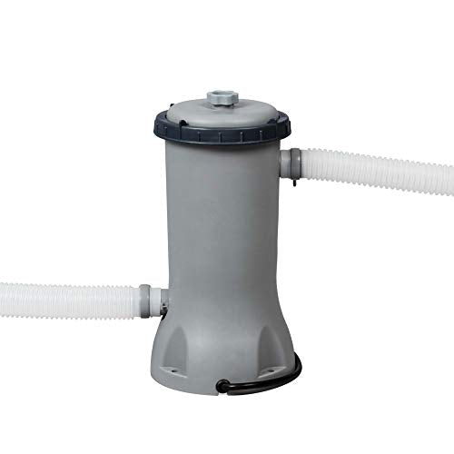 Bestway 5614UE 13 Foot x 42 Inches Power Steel Frame Above Ground Backyard Swimming Pool Set with Filter Pump, Ladder, Cover, Canopy, and Chemical Dispenser