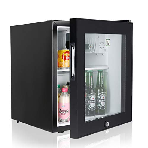 refrigerator Durable Safety Lock 46L Single Door Energy-Saving Mute Display Cabinet Storage Fresh Transparent Glass Hotel Home 0-10°C 85w