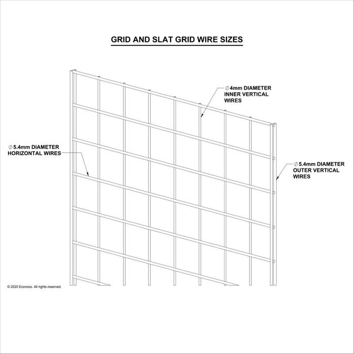 Econoco Grid Panels - White (Set of 3)
