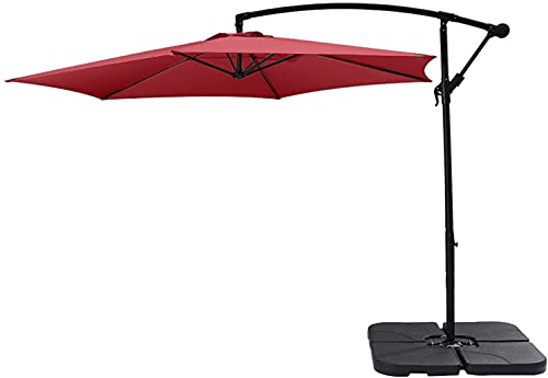ガードレール Patio Umbrellas Patio Umbrella Round Umbrella Waterproof Folding Sunshade Top Garden Beach Umbrellas Outdoor(Color:Red,Size:D)