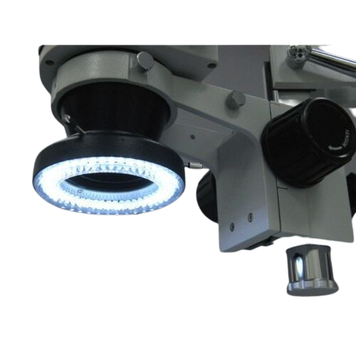 Amscope SM-4TX-144A 3.5X - 45X Trinocular Stereo Microscope with 4 Zone 144 LED Ring Light New