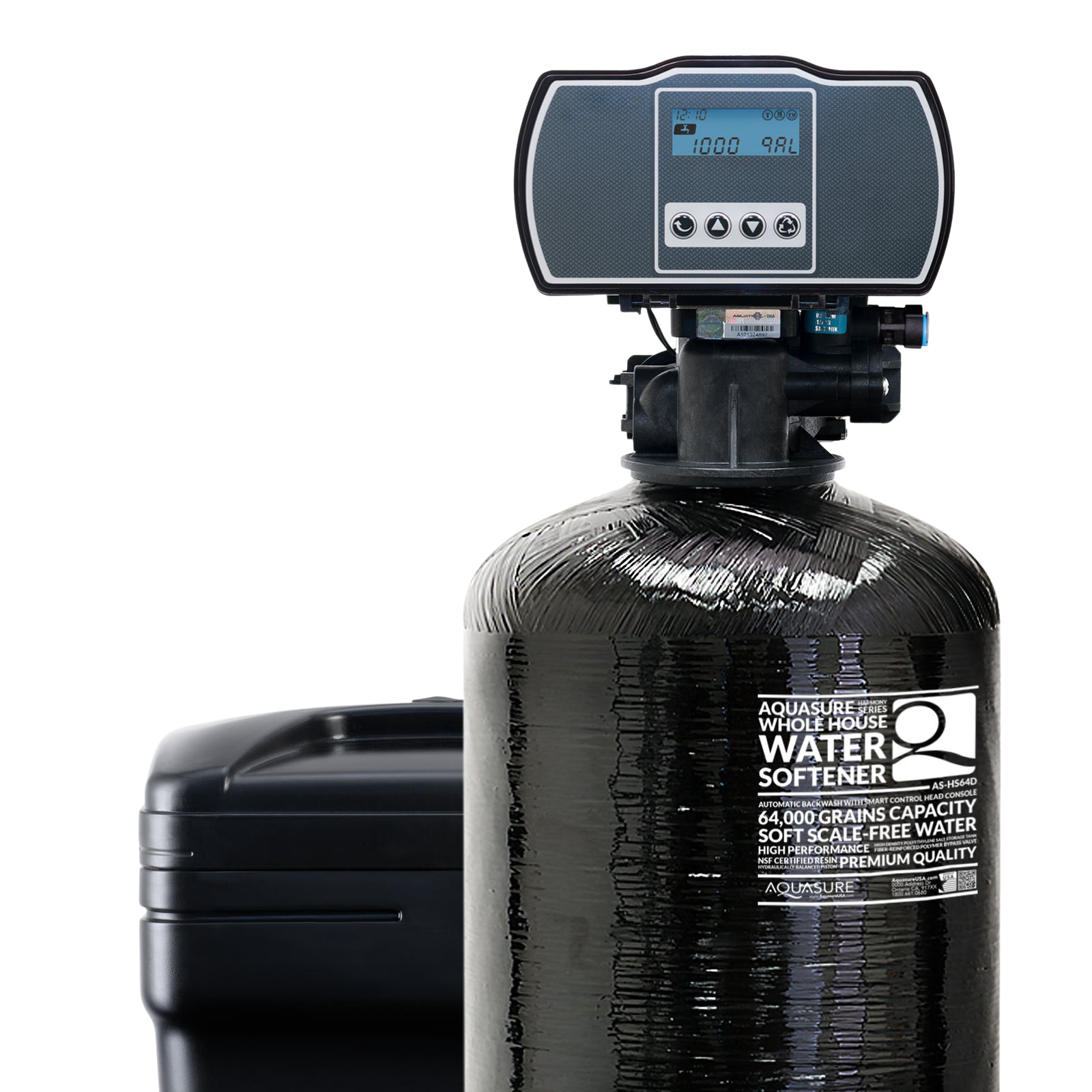 Aquasure AS-HS64D Harmony Series 64,000 Grain Digital Metered Water Softener New