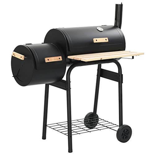 Yestop Classic Charcoal BBQ Offset Smoker, Barbecue Grill for Outdoor Camping or Backyard / Black