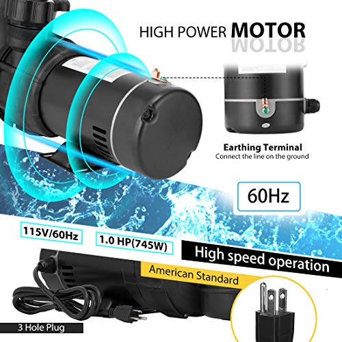 VIVOHOME 1.0 HP 5220 GPH Powerful Above Ground Swimming Pool Pump with Strainer Basket