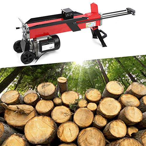HURRISE Portable Hydraulic Log Splitter with Wheels, 2200w Motor 7 tons Max Splitting Force Wood Cutter Machine for Wood Stove, fireplaces 37x16.9inch