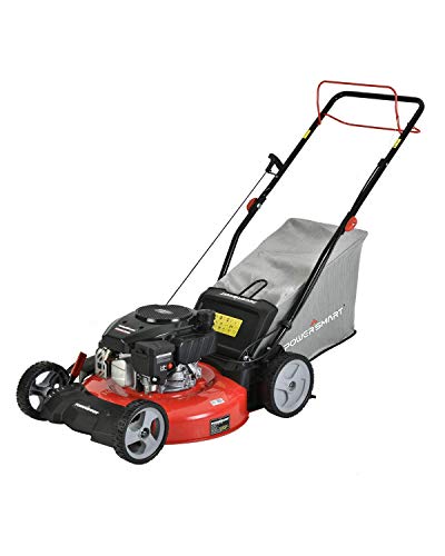 PowerSmart Lawn Mower, 21-inch & 170CC, Gas Powered Self-Propelled Lawn Mower with 4-Stroke Engine, 3-in-1 Gas Mower in Color Red/Black, 5 Adjustable Heights (1.2''-3.0'' ), DB2521SR
