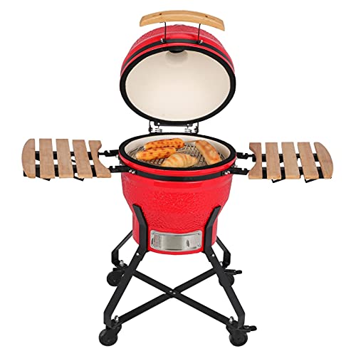 LLHW 18in BBQ Ceramic Grill Cooker Charcoal Grill (Color : Red)