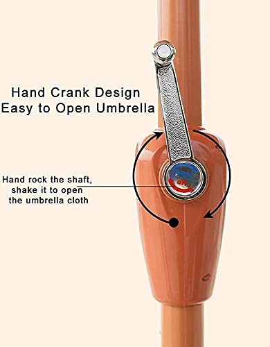 Patio Umbrella Garden Patio Parasol Family Porch Deck Backyard Beach Camping,Double Top Outdoor Shade Sunbrella GCSQF210525(Color:Brown;Size:2.68x2.7m)