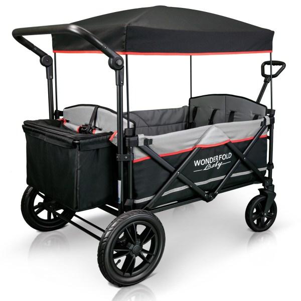 WonderFold Baby X4 Push/Pull 4-Passenger Stroller Wagon Black Open Box/Used