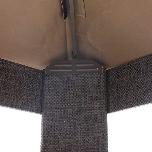 EliteShade 12x12 feet Sunbrella Titan Patio Outdoor Garden Backyard Gazebo with Ventilation and 5 Years Non-Fading,Cocoa