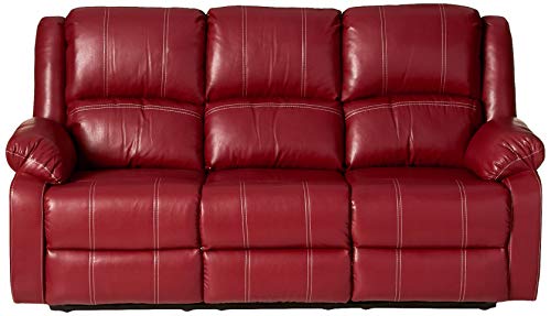 ACME FURNITURE Zuriel Red Faux Leather Reclining Sofa