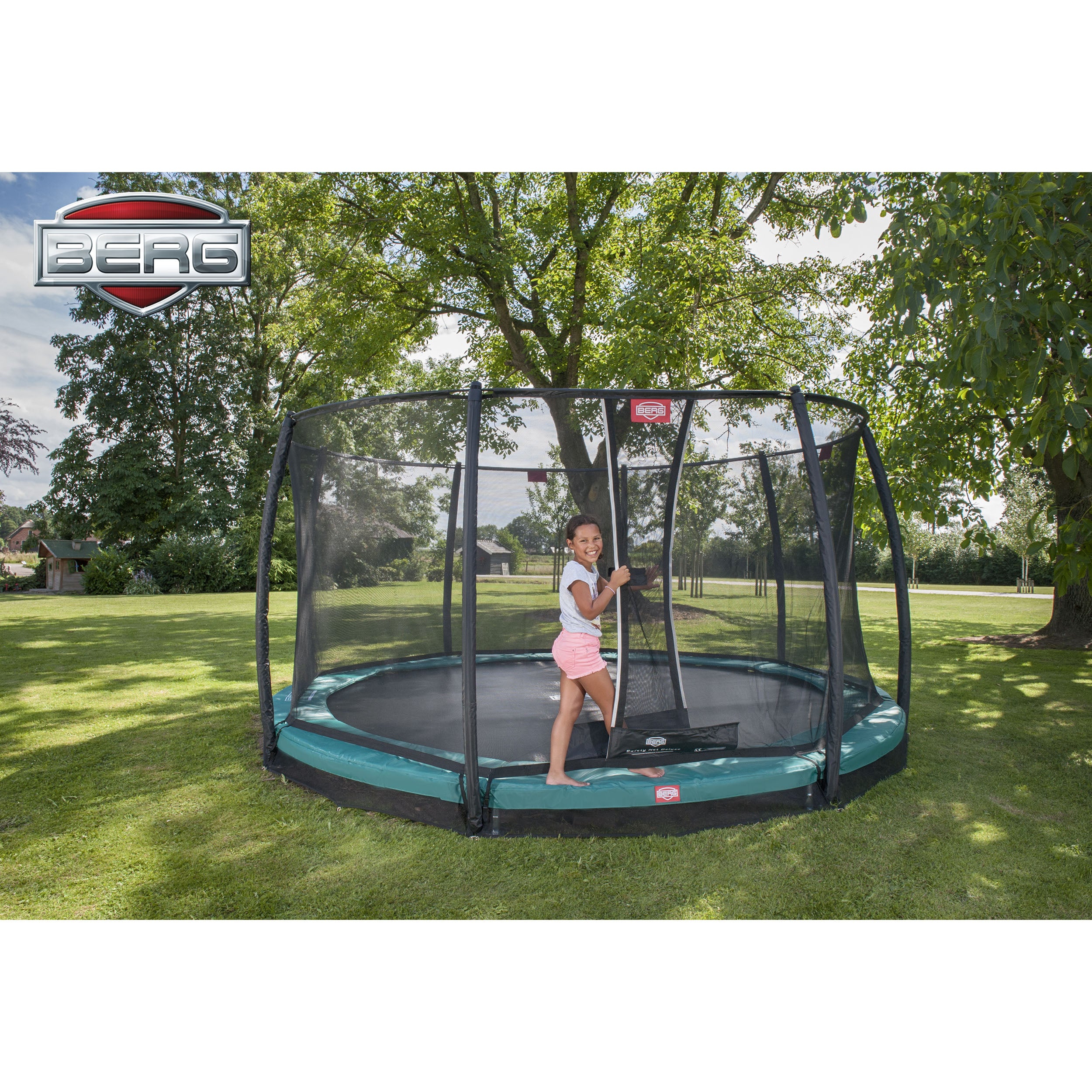 BERG Champion USA  InGround Trampoline with Safety Net Deluxe