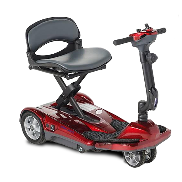 EV Rider Transport AF+ Automatic Folding Scooter Burgundy Red Open Box